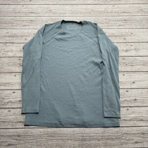 Point Shirt Men's 2XL Blue Gray Loose Fit Raglan Sleeve Ribbed Athletic Preppy